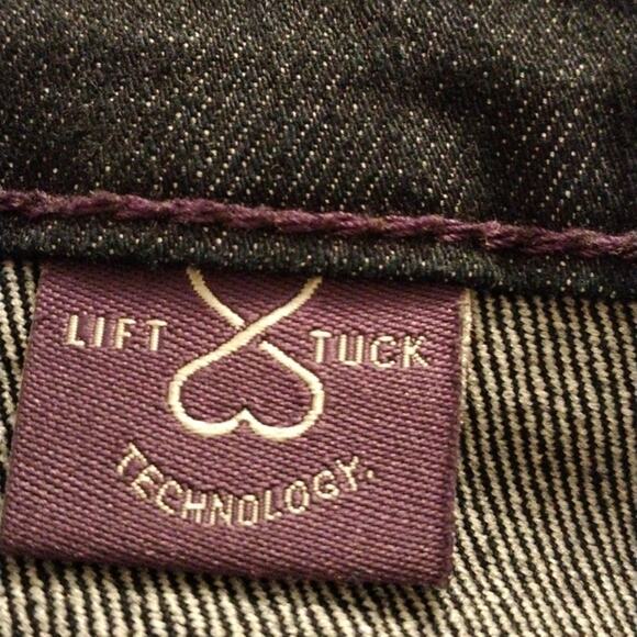 NYDJ jeans Women's Sz 8 Dark Blue Straight Leg Stretch Lift Tuck Casual Glam - Picture 2 of 11